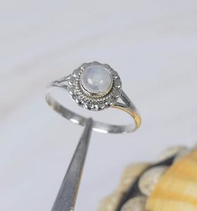 Anillo de plata de ley sólida 925, piedra lunar arcoíris de Fuego Azul Natural, diseño de la mejor calidad, hecho a mano, sello 925, anillo hecho a mano, joyería - Product Image 4