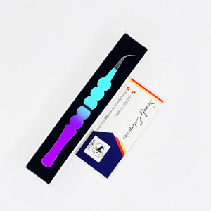 Pince à épiler professionnelle d'extension de cils Meilleurs embouts de fibres Cils Isolation incurvée Pince à épiler Marque privée Pince à cils - Product Image 5