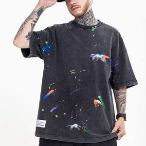 T-shirt en coton de haute qualité pour femmes, délavé à l'acide, ensemble de short Logo personnalisable, respirant pour les mois d'été, design similaire pour hommes - Product Image 1