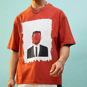 Camiseta Minimalista de Algodón con Tela de Calidad y Estilo Moderno, Camiseta Casual Suave con Estampado Creativo - Product Image 4