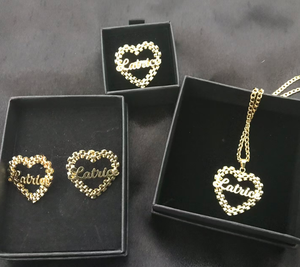 사용자 정의 스테인레스 이름 펜던트 스틸 골드 도금 만화 클래식 디자인 너겟 롤리 하트 프레임 목걸이 여성 남성 보석 - Product Image 1