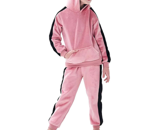 Conjunto de chándal informal de 2 piezas al por mayor 2025 chándal de terciopelo para niñas conjunto de chándal cálido para correr ropa informal para niñas - Product Image 3