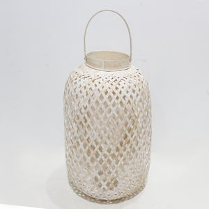 Eco-Friendly Handwoven Vintage <b>Rattan</b> <b>Lantern</b>, Decorative Rustic Style Candle Holder for Home Decoration - Product Image 1
