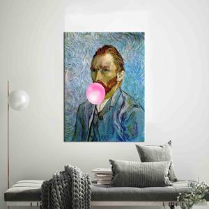 ภาพพิมพ์บนผ้าใบลายภาพเหมือนตัวเองของแวนโก๊ะ สีสันสดใส สำหรับตกแต่งผนัง งานศิลปะแบบแบน ห่อหุ้มอย่างดี - Product Image 1