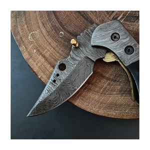 Couteau de poche en acier damas fait à la main couteau pliant en bois avec personnalisation OEM pour bricolage anniversaire et cadeau de mariage - Product Image 5