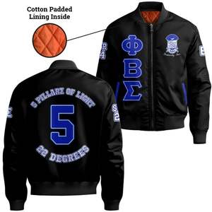 เสื้อแจ็คเก็ตวาร์ซิตี้ผ้าซาตินสีน้ำเงิน ฟิเบต้าซิกมา 1914 บิ๊กซิกมา สมาคมนักศึกษากรีก เสื้อผ้ามหาวิทยาลัยแบบสั่งทำพิเศษ เสื้อคลุมคุณภาพพรีเมียม - Product Image 4