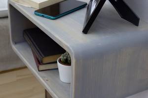 Mesita de noche flotante de madera ecológica hecha a mano, diseño moderno de mediados de siglo, estante montado en la pared para dormitorio, sala de estar, almacenamiento - Product Image 4