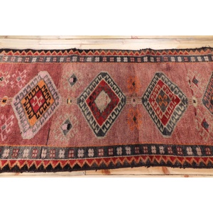 3.3x9.9 ft <b>Runner</b> Turkish Rug, Vintage Rug, <b>Red</b> Black Paisley Wool Rug - Product Image 3