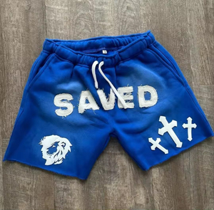 Streetwear personnalisé éponge française été 100% coton patch brodé Vintage soleil délavé à l'acide en détresse Shorts - Product Image 3