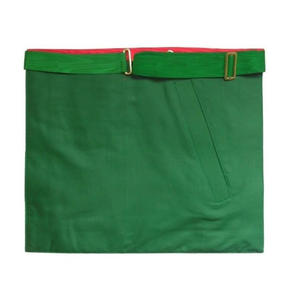 Tablier écossais Master of St. Andrew blanc, bordure moirée rouge et verte, rosettes personnalisées selon les demandes de l'acheteur - Product Image 4