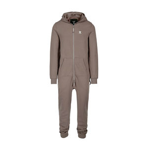80% Cotton 20% Polyester Brushed Back Cotton On The Inside Two Way Quality Zipper Taupe Unisex Original <b>Onesie</b> - Product Image 6