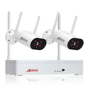 ANRAN cctv摄像机安全无线3mp nvr套件，带2 pcs IP66防水监控运动检测户外摄像机