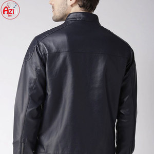 Concevez votre propre High Street hiver mode vestes haute qualité hommes veste en cuir col montant meilleur prix manches longues - Product Image 4