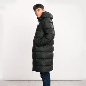 Chaqueta acolchada larga acolchada de algodón cálida ligera para exteriores hecha a medida Venta caliente Zip Up Hip Hop Chaqueta larga de burbujas para hombres - Product Image 3