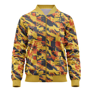 เสื้อแจ็กเก็ตบอมเบอร์ทีมโรงเรียนแฟชั่นสำหรับผู้ชายสไตล์ไฮสตรีทปักลายผ้าแคนวาสคอตั้งมีซิปด้านหน้า - Product Image 2