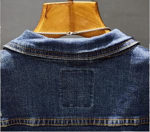 Venta caliente hombres de moda Denim Jeans chaquetas personalizadas para venta al por mayor diseñado personalizar chaqueta de los hombres desgastados - Product Image 5