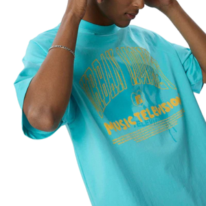 T-Shirt da Uomo in Puro Cotone 100% Stile Vintage, Vestibilità Ampia, Lavata, Azzurro Chiaro, Casual, Streetwear, Morbida, Traspirante, per Uso Quotidiano Urbano - Product Image 6