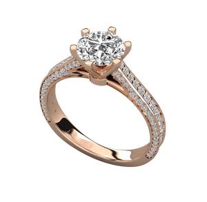 Anillo de Compromiso de Lujo Personalizado en Oro de 14k, Diseño Clásico con Diamante de Laboratorio de Corte Brillante de 3ct VVS E, Certificado IGI, Exclusivo para Ella - Product Image 1