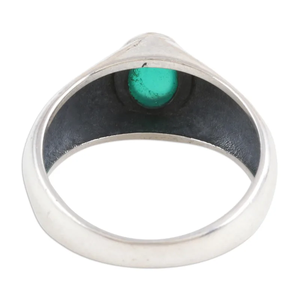 แหวนค็อกเทลหินเดี่ยวทำด้วยมือพลอยโมราสีเขียวเครื่องประดับแฟชั่นดีไซน์ใหม่ - Product Image 3