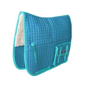 Almohadilla de sillín inglesa Premium azul cielo algodón poliéster con relleno de espuma suave para entrenamiento de caballos y soporte de equitación - Product Image 1