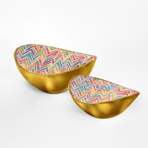 Enamel Coated <b>Steel</b> <b>Bowl</b> with White and Gold Moroccan Pattern Decorative Snack Dessert <b>Bowls</b> Luxury Tableware for Parties - Product Image 6