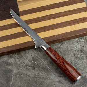 Vente en gros de couteau de cuisine professionnel en acier damas de haute qualité OEM ODM personnalisé couteau Pakka manche en bois - Product Image 4