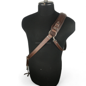 Cinturón de cámara de cuero genuino duradero y de moda Correa de hombro de tamaño ajustable cómodo para llevar cámara profesional - Product Image 1