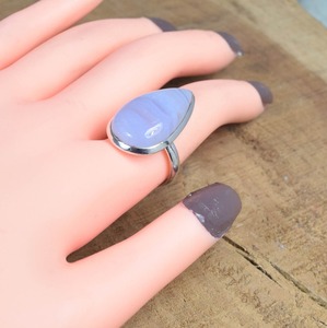 Blue Lace Agate Girls Fashion Statement Rings for Women 925 Sterling Silver Rings Blue Lace Agate <b>Jewelry</b> <b>Handmade</b> Rings <b>Jewelry</b> - Product Image 2