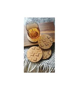 Ensemble de sous-verres en bois rond unique en bois massif pour des idées de décoration de table modernes et minimalistes - Product Image 5