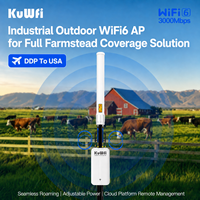 Point d'accès extérieur solaire IP67 longue portée KuWFi WiFi6 double bande avec gestion cloud et ports Gigabit pour l'accès Wi-Fi agricole (DDP vers les États-Unis)