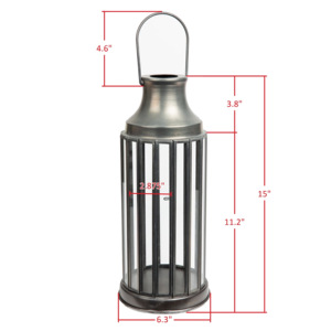 High Quality <b>Outdoor</b> Round Metal Pillar <b>Candle</b> <b>Holder</b> Unique Designer Lanterns in 2 Sizes for Home Decoration - Product Image 3