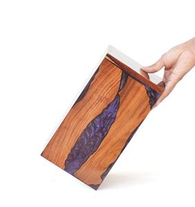 กล่องใส่โกศไม้สำหรับใส่ขี้เถ้าสำหรับงานศพกล่องไม้โรสวูดโกศสีม่วงสำหรับขี้เถ้าขี้เถ้าของมนุษย์ - Product Image 1