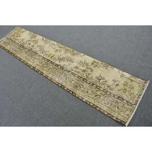 Alfombra turca marrón beige vintage área grande 19x85 pies patrón de retazos de estilo clásico algas marinas para adolescentes para pasillo rectangular - Product Image 4