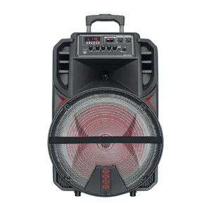 T Big Music 15 Inch Wireless Bluetooth Portable Trolley Speaker Outdoor With 15 Inch Woofer/5 Inch Horn Tweeter