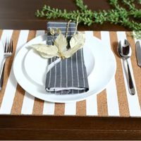 Set de table en liège au design moderne, à grain fin, forme rectangulaire, couleur olive, résistant aux taches, écologique, pour la maison et l'hôtel