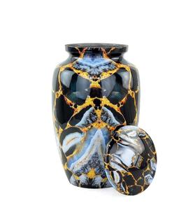 Urnes funéraires de crémation en aluminium noir effrayant pour adulte humain beau Style urne funéraire artisanale pour cendres taille personnalisée - Product Image 1