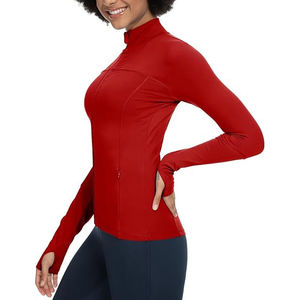 Veste de sport à fermeture éclair intégrale pour femme, haut léger et extensible, vêtements de yoga doux, entraînement confortable, mélange de nylon et de spandex - Product Image 5