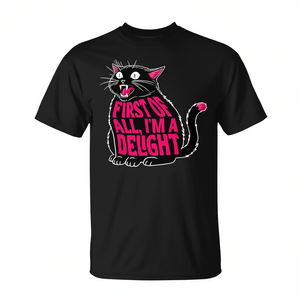 Prima di tutto, sono una maglietta con stampa di un gattino nero che urla, adorabile come un gatto. - Product Image 2