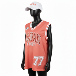 Maillot de basket-ball pour femmes, polyester respirant de qualité supérieure, maille 155 GSM, toucher doux, sans manches, logo personnalisé, vêtements d'entraînement en coton - Product Image 4