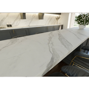 แผ่นควอตซ์พิมพ์ลาย Tikal สำหรับเคาน์เตอร์ครัวและท็อปโต๊ะเครื่องแป้ง หนา 2 ซม. 3 ซม. ขัดเงา หินสำเร็จรูปสำหรับงานก่อสร้าง - Product Image 1