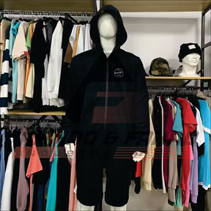 Personalizado bordado liso hombres Zip up mameluco manga larga pulóver con capucha Onesie Casual One Piece pantalones cortos mono con bolsillos - Product Image 3