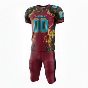 Conjunto de Uniforme de Fútbol Americano Personalizable, Camiseta y Pantalones Cortos, 100% Poliéster, Transpirable y Tallas Grandes, con Posición para Logotipo Frontal - Product Image 4