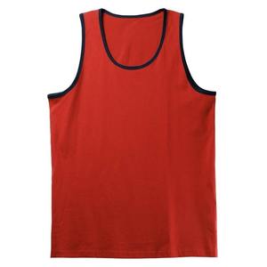 Débardeurs de gym personnalisés pour hommes Deux tons Rouge Noir Contraste Singlets Méthode de tissage tricoté - Product Image 4