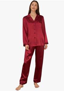 Pyjama de nuit en satin tissé décontracté pour femme avec poches sans friction et hydratant tailles de réduction de chute de cheveux chemise de nuit XS-2XL - Product Image 4
