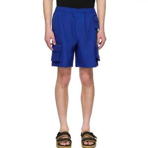 Short uni surdimensionné couleur bleue pour vêtements pour hommes vêtements décontractés d'été sport 100% coton respirant Shorts pour hommes avec poches - Product Image 1