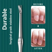 Kit de manucure professionnel en acier inoxydable réutilisable double usage, durable, avec grattoir chirurgical, repousse-cuticules et éliminateur de peaux mortes