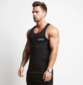 Wholesale Custom Men's Gym <b>Vest</b> Fitness Singlet Breathable Cotton Tank Top Casual Workout Muscle Bodybuilding <b>Stringer</b> - Product Image 1