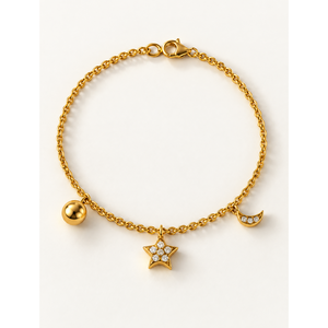 Pulsera con Dijes de Estrella, Luna y Sol - Product Image 1