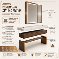 Meubles de salon, chaise de salon de coiffure, présentoir LED, mobilier d'extérieur, présentoir à parfums, vitrine, présentoir personnalisé pour maquillage et ongles