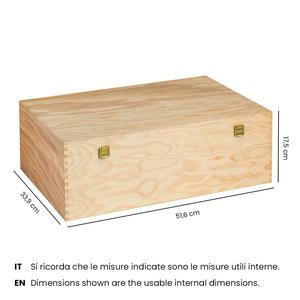 กล่องไม้อัดสำหรับ6 + 6 BT ขนาด750มล. ขนาดภายใน: 51.6X33.9X17 5 - Product Image 4